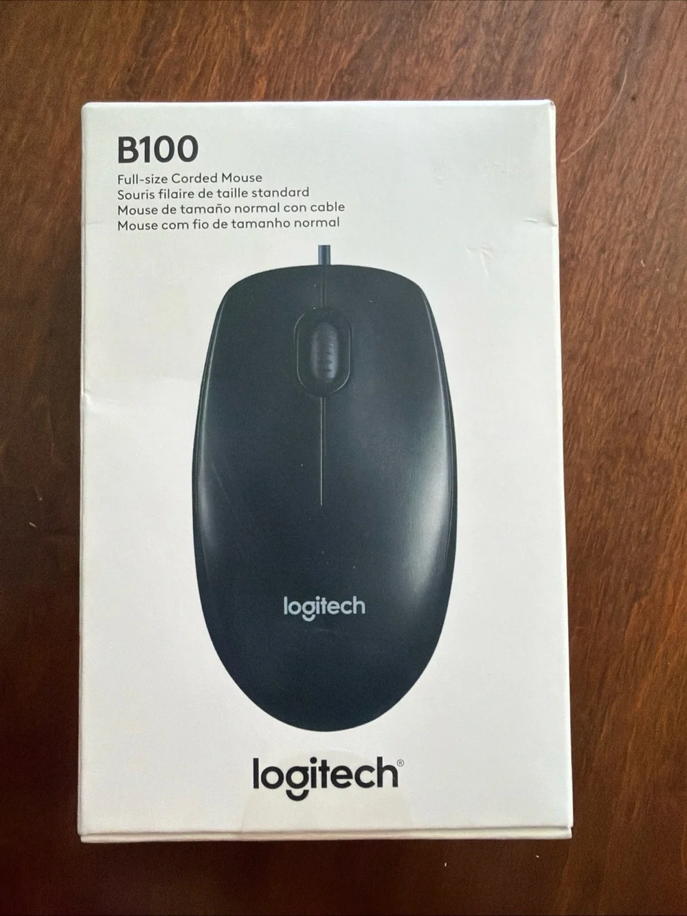 Logitech B100 Black USB Corded Wired Mouse For Computers And Laptops - NEW